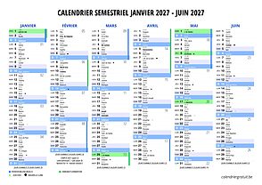 calendrier semestriel
