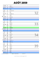 calendrier août 2059 au format portrait pour prendre des notes