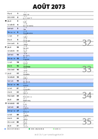 calendrier août 2073 au format portrait pour prendre des notes
