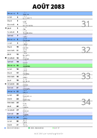 calendrier août 2083 au format portrait pour prendre des notes
