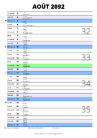 calendrier août 2092 au format portrait pour prendre des notes