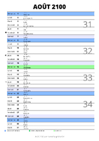 calendrier août 2100 au format portrait pour prendre des notes
