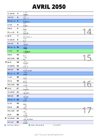 calendrier avril 2050 au format portrait pour prendre des notes