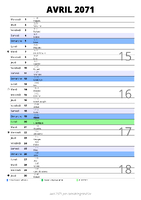 calendrier avril 2071 au format portrait pour prendre des notes