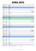 calendrier avril 2072 au format portrait pour prendre des notes