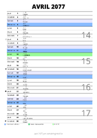 calendrier avril 2077 au format portrait pour prendre des notes