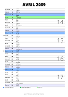 calendrier avril 2089 au format portrait pour prendre des notes