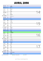 calendrier avril 2090 au format portrait pour prendre des notes