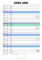 calendrier avril 2093 au format portrait pour prendre des notes