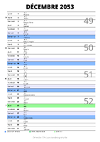 calendrier décembre 2053 au format portrait pour prendre des notes