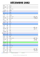 calendrier décembre 2082 au format portrait pour prendre des notes