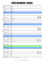 calendrier décembre 2083 au format portrait pour prendre des notes