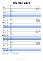 calendrier février 2072 au format portrait pour prendre des notes
