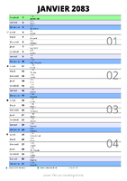 calendrier janvier 2083 au format portrait pour prendre des notes