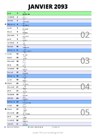 calendrier janvier 2093 au format portrait pour prendre des notes