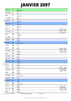 calendrier janvier 2097 au format portrait pour prendre des notes