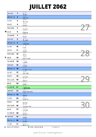 calendrier juillet 2062 au format portrait pour prendre des notes