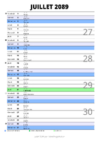 calendrier juillet 2089 au format portrait pour prendre des notes