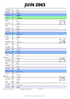 calendrier juin 2063 au format portrait pour prendre des notes