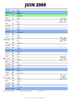calendrier juin 2069 au format portrait pour prendre des notes