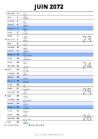 calendrier juin 2072 au format portrait pour prendre des notes