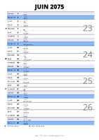 calendrier juin 2075 au format portrait pour prendre des notes