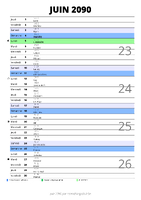 calendrier juin 2090 au format portrait pour prendre des notes