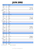 calendrier juin 2092 au format portrait pour prendre des notes