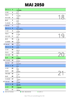 calendrier mai 2050 au format portrait pour prendre des notes