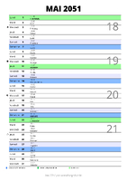 calendrier mai 2051 au format portrait pour prendre des notes