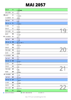 calendrier mai 2057 au format portrait pour prendre des notes
