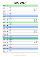 calendrier mai 2067 au format portrait pour prendre des notes