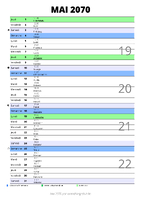 calendrier mai 2070 au format portrait pour prendre des notes