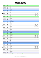 calendrier mai 2092 au format portrait pour prendre des notes