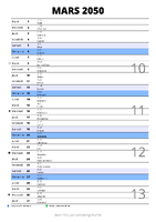 calendrier mars 2050 au format portrait pour prendre des notes