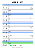 calendrier mars 2065 au format portrait pour prendre des notes