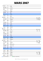 calendrier mars 2067 au format portrait pour prendre des notes
