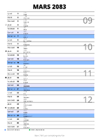 calendrier mars 2083 au format portrait pour prendre des notes
