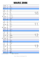 calendrier mars 2086 au format portrait pour prendre des notes