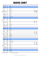 calendrier mars 2087 au format portrait pour prendre des notes