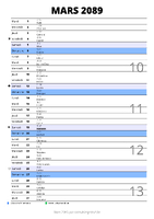 calendrier mars 2089 au format portrait pour prendre des notes