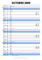 calendrier octobre 2060 au format portrait pour prendre des notes