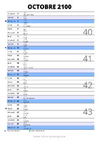calendrier octobre 2100 au format portrait pour prendre des notes