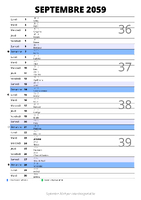 calendrier septembre 2059 au format portrait pour prendre des notes
