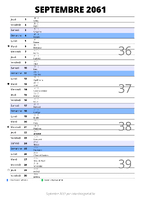 calendrier septembre 2061 au format portrait pour prendre des notes