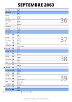 calendrier septembre 2063 au format portrait pour prendre des notes