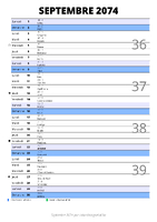 calendrier septembre 2074 au format portrait pour prendre des notes