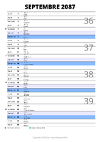 calendrier septembre 2087 au format portrait pour prendre des notes