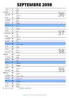calendrier septembre 2098 au format portrait pour prendre des notes