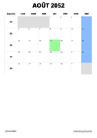 calendrier août 2052 format portrait